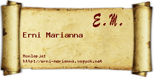 Erni Marianna névjegykártya
